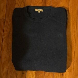 Burberry Men's Blue crewneck merino wool sweater